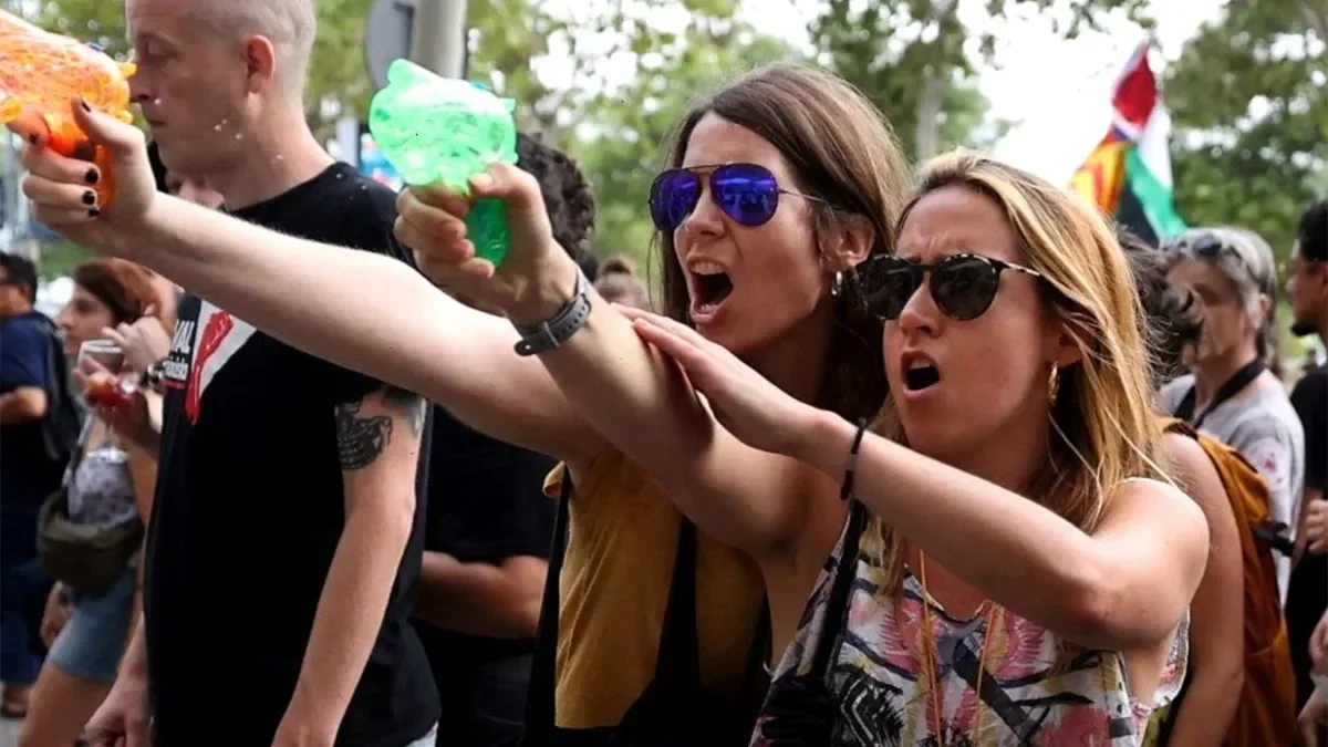 Thousands of people have been demonstrating against mass tourism in Barcelona....