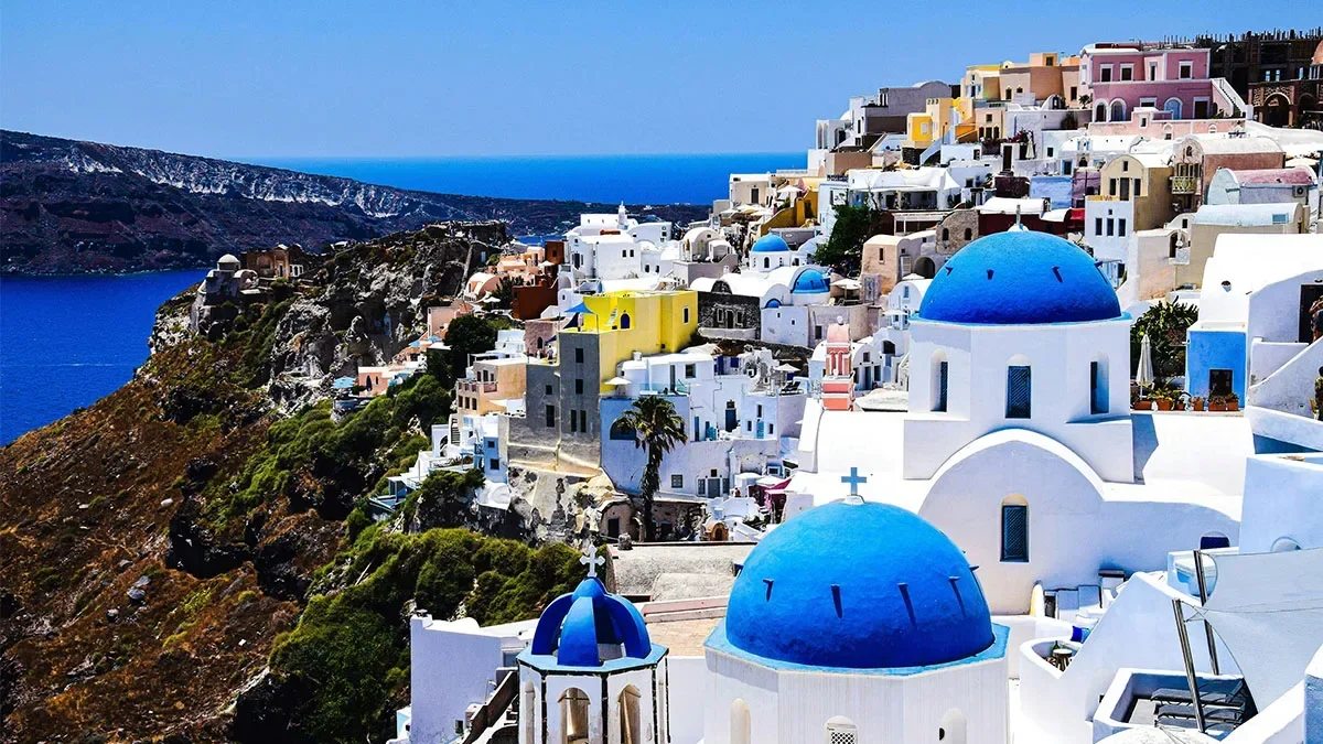 Around 9,000 people have left Santorini Island